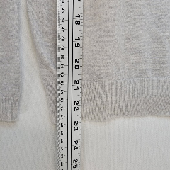 Boden Sweater Womens US 12 Light Gray 100% Wool Henley Button Neck - Picture 6 of 8
